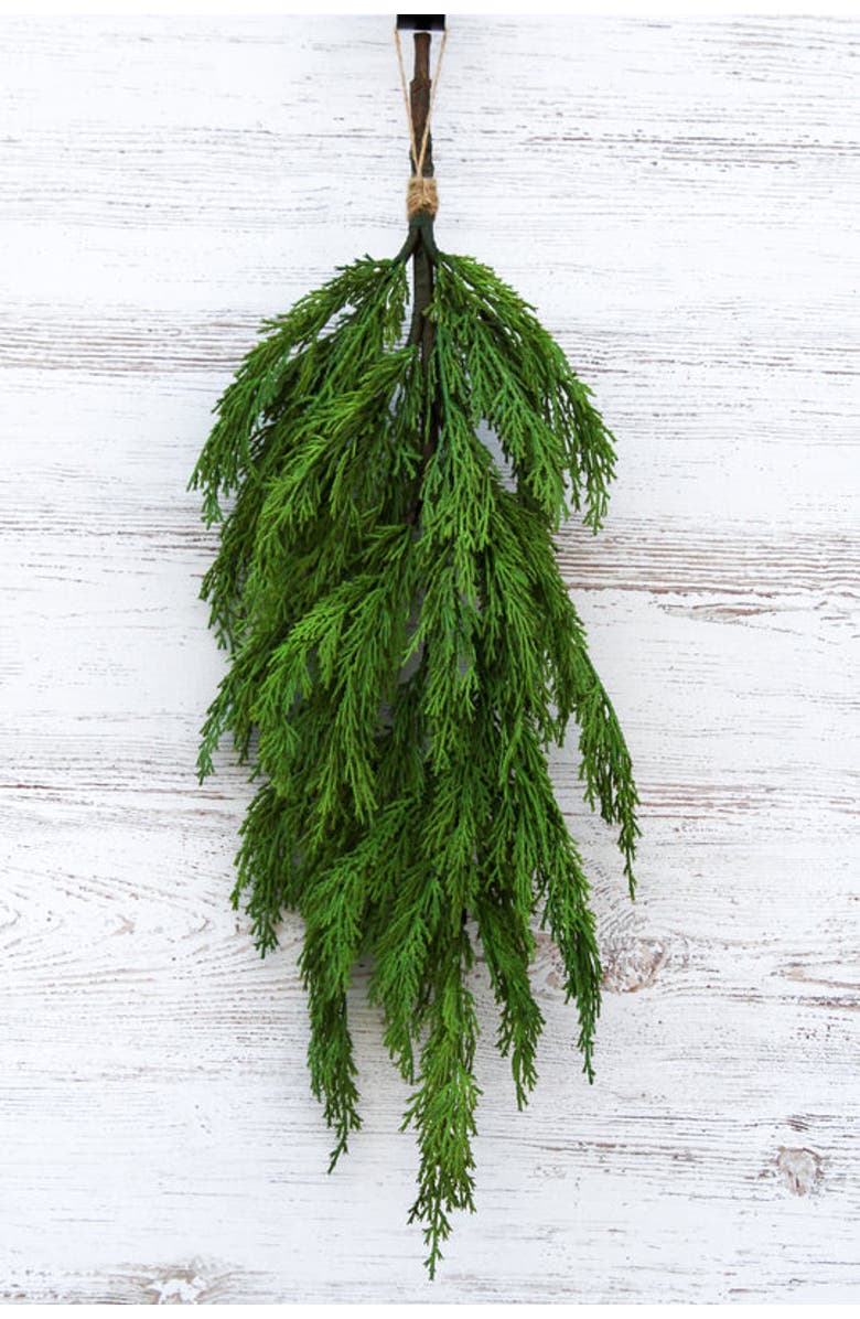 Darby Creek Trading Real Touch Cedar Teardrop Christmas Holiday Swag, Main, color, Green Set Of Two