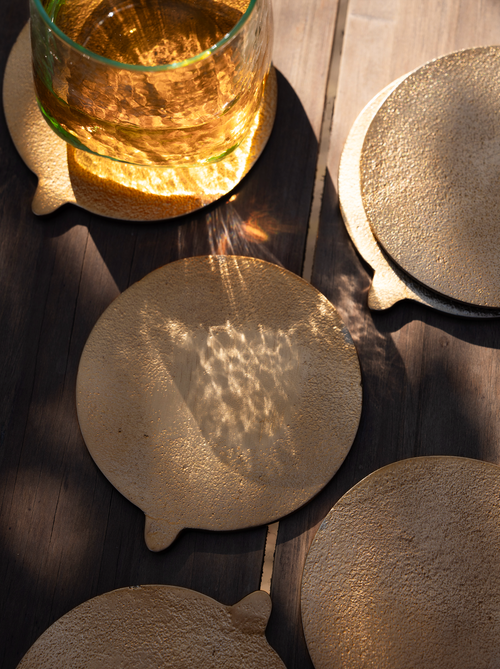 The Collective Home Stinson Antique Brass Coasters