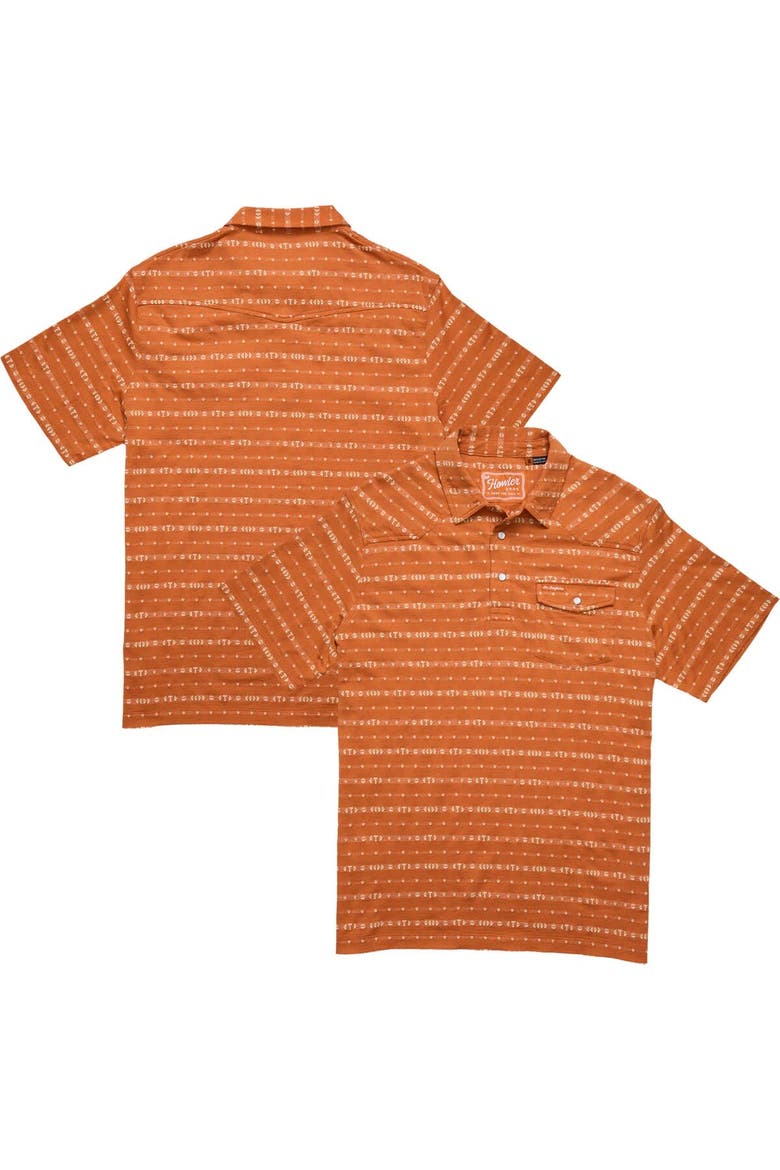 Men's Howler Brothers Texas Orange Texas Longhorns Jacquard Ranchero Polo, Main, color, Burnt Orange