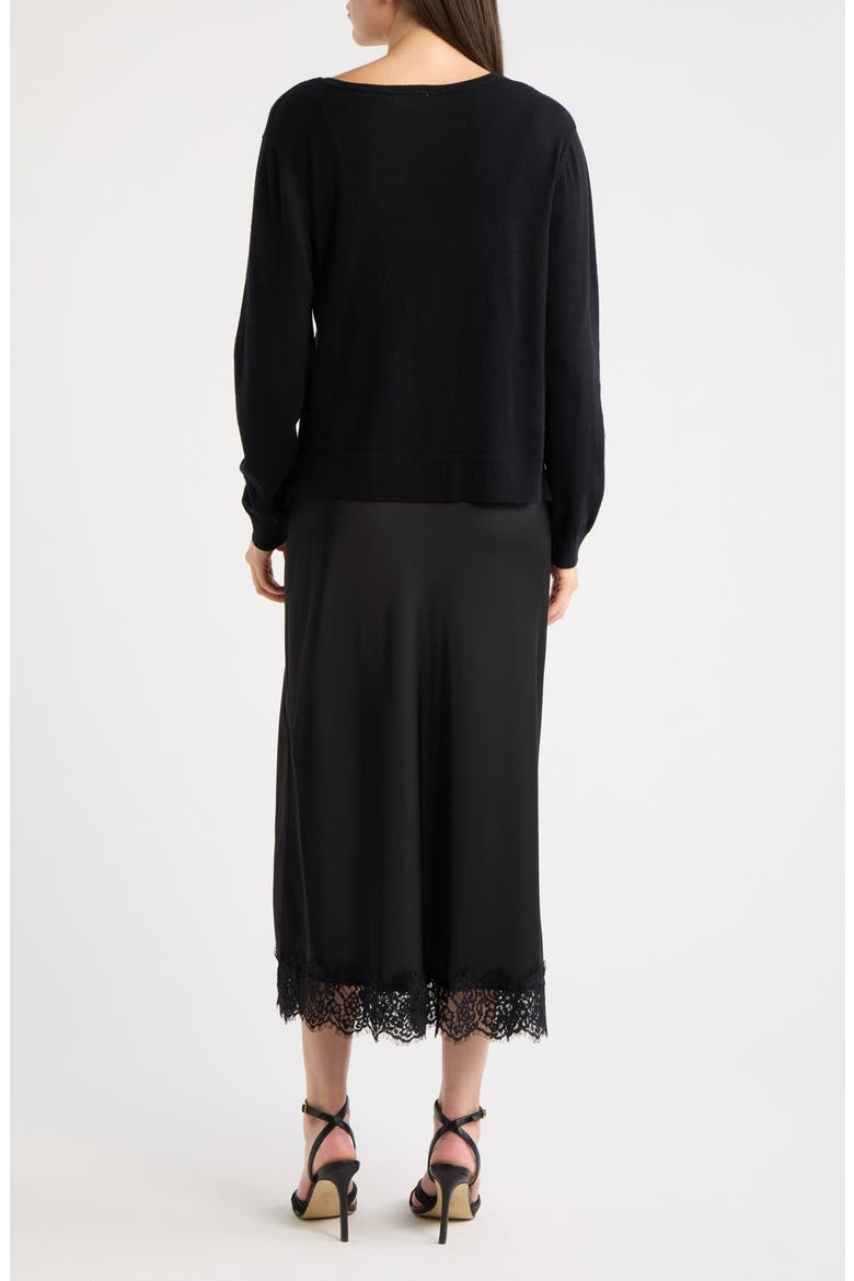 Mixed Media Maxi Dress, Alternate, color, BLACK