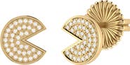 LuvMyJewelry Pac-Man Candy Diamond Stud Earrings