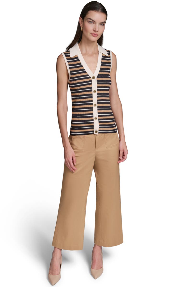 KARL LAGERFELD PARIS Stripe Rib Vest, Alternate, color,