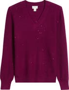 Caslon® Sequin V-Neck Sweater