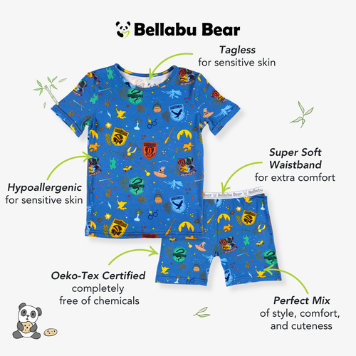 Bellabu Bear House Pride Kids 2-piece Short Sleeve & Shorts Pajama Set