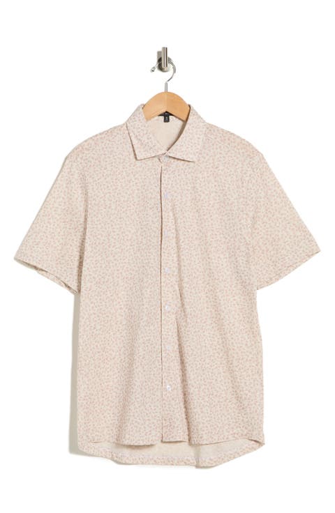 Corey Short Sleeve Cotton Knit Button-Up Shirt