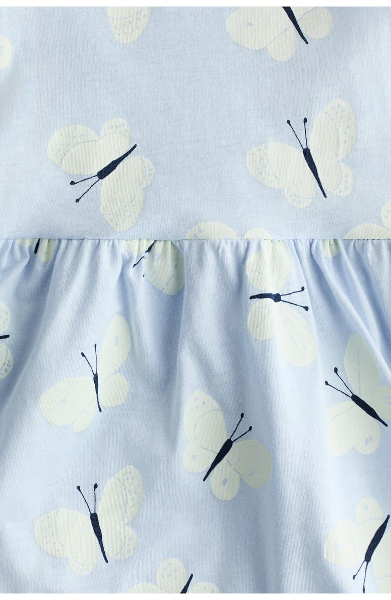 H&M Patterned Cotton Dress, Alternate, color, Light Blue/Butterflies