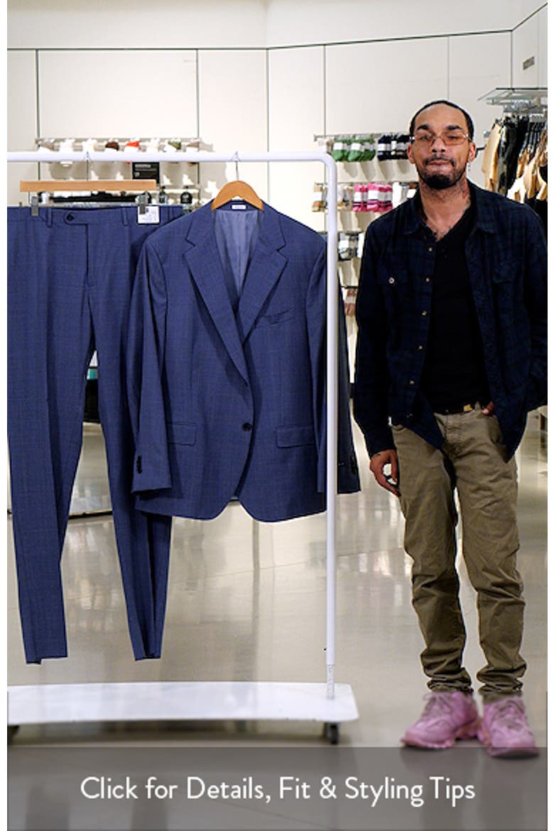 Hartford Classic Fit Blue Glen Check Wool Suit video