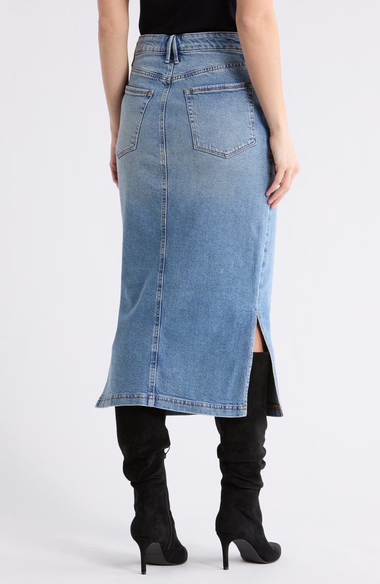 Good American Denim Midi Skirt, Alternate, color, Indigo894