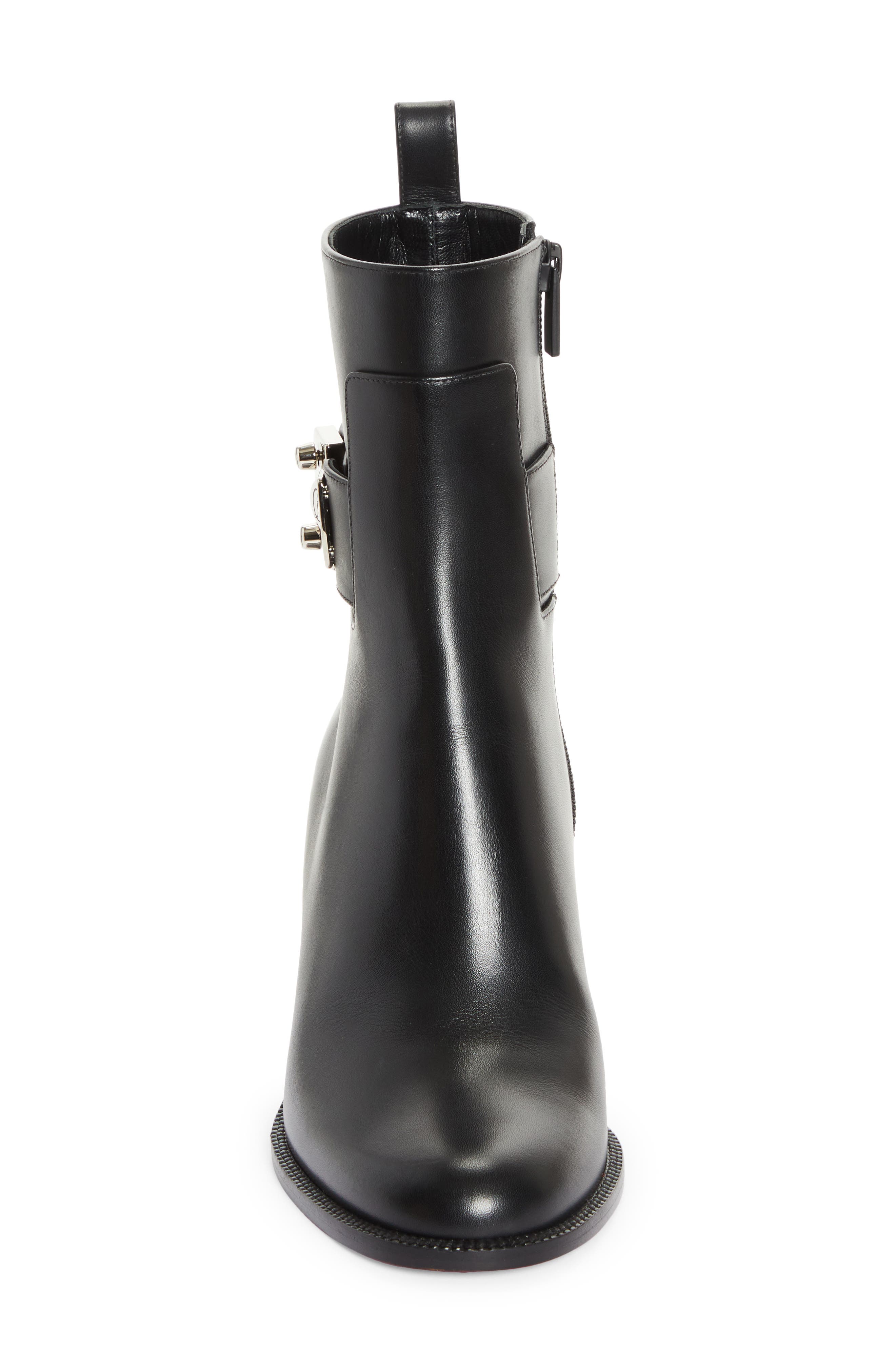 Christian Louboutin Lock Bootie, Alternate, color, Black