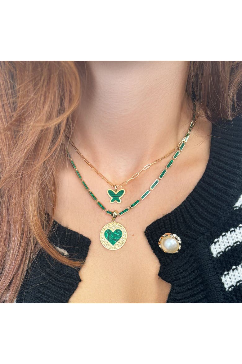 Malachite Butterfly Charm, Alternate, color, Malachite