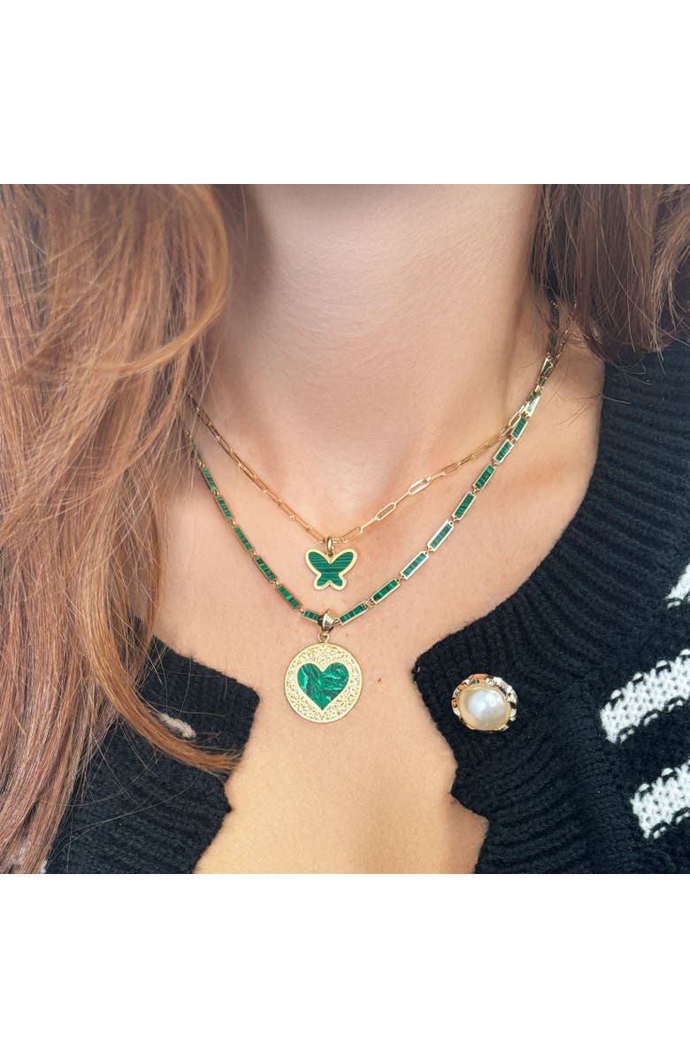 The Lovery Fine Jewelry Malachite Butterfly Charm, Alternate, color, Malachite