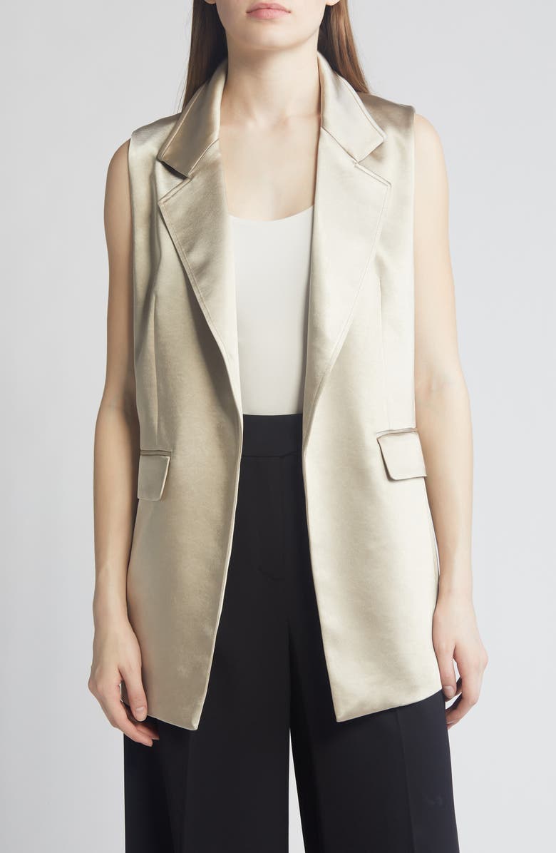 KOBI HALPERIN June Satin Vest, Main, color, Fawn