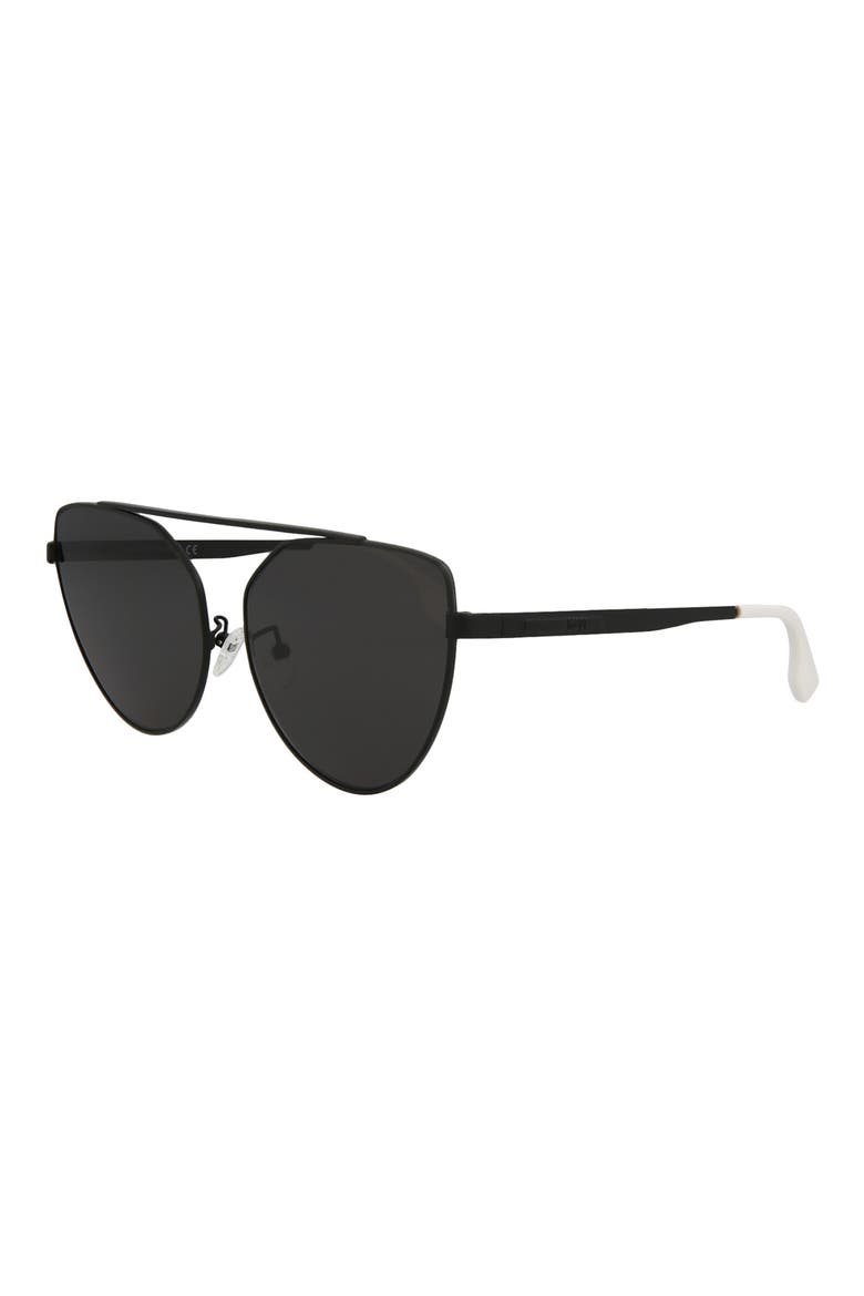 BY ALEXANDER MCQUEEN 58mm Wire Sunglasses, Alternate, color, BLACK BLACK GREY