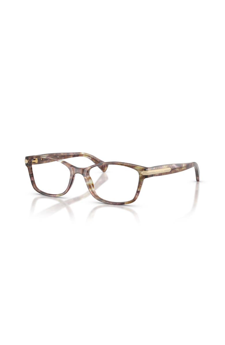 COACH 51mm Rectangle optical glasses, Main, color, Brown