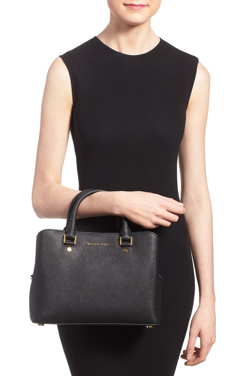 MICHAEL Michael Kors 'Medium Savannah' Leather Satchel, Alternate, color,