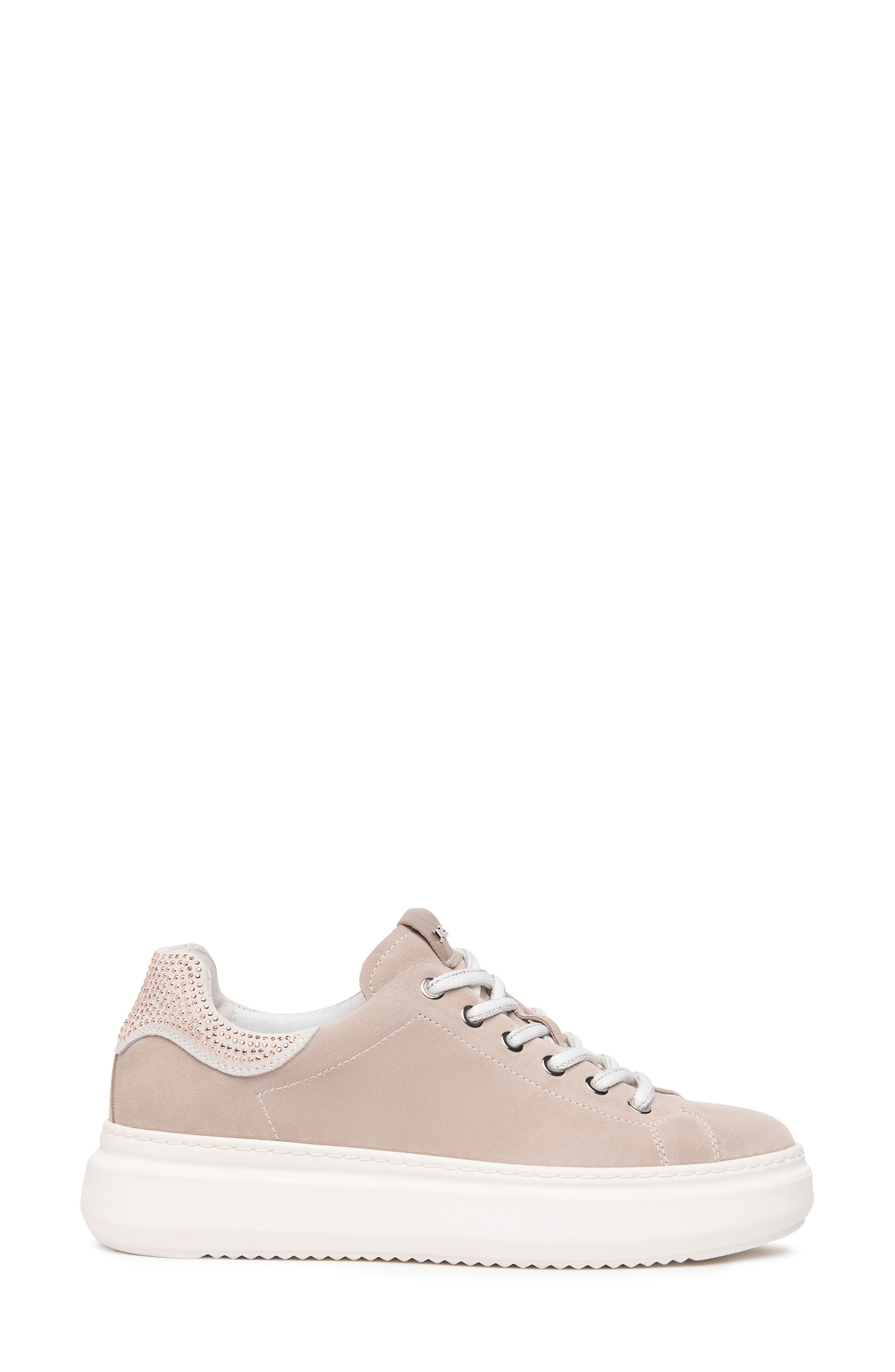 NeroGiardini Suede Retro Sneaker, Alternate, color, Beige