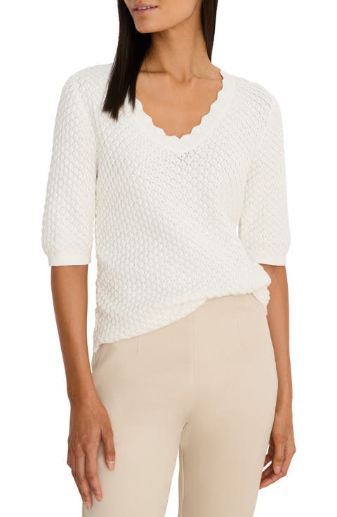 Scallop Textured Sweater (Regular & Petite)