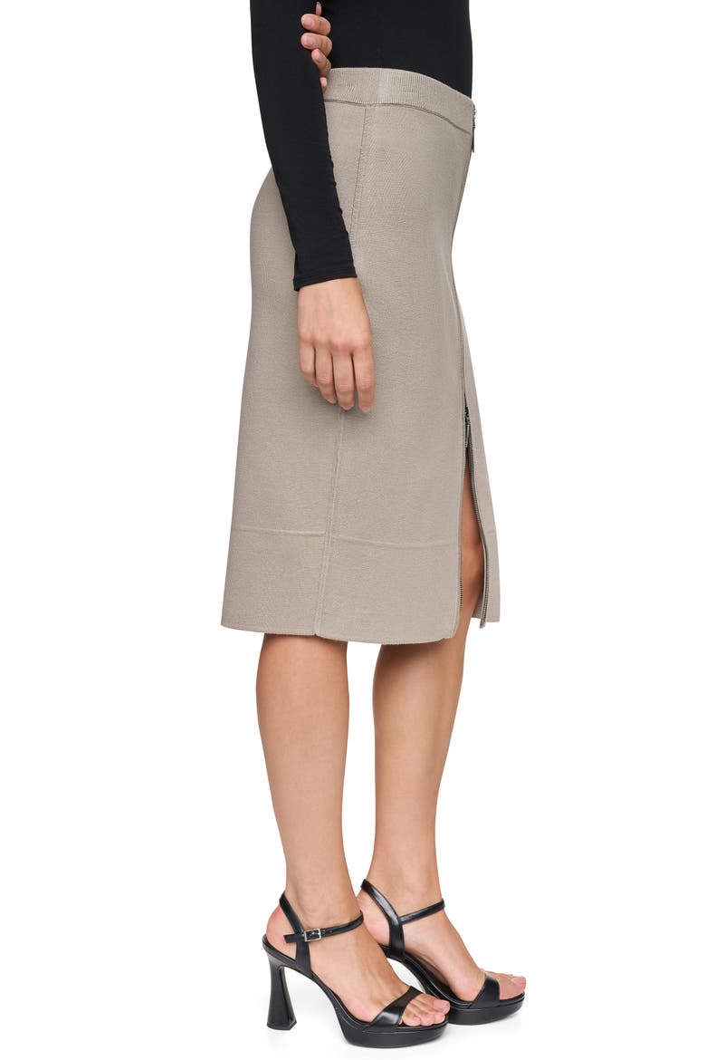 Zip Front Sweater Skirt, Alternate, color, PUTTY