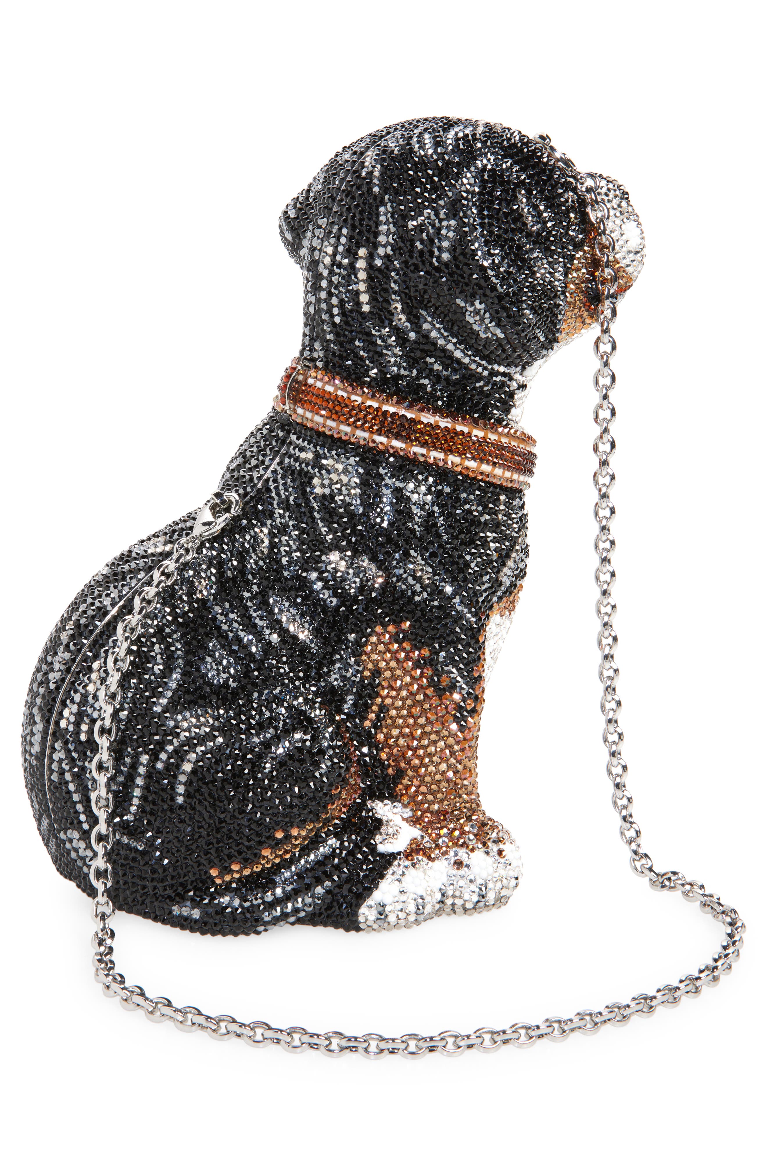Judith Leiber Juno Puppy Crystal Clutch, Alternate, color, 