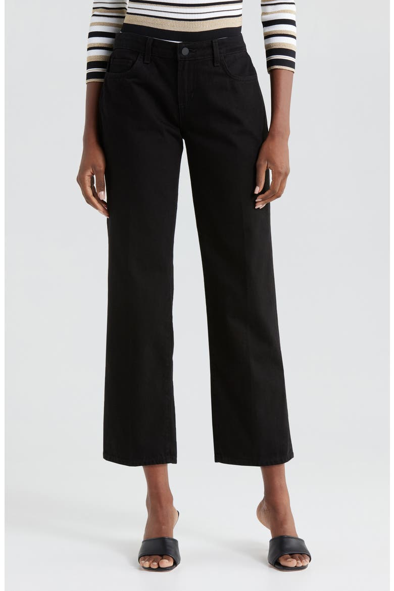 Blaine Crop Stovepipe Jeans, Main, color, NOIR