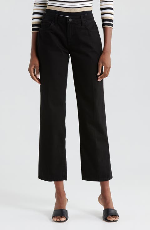 【SCENERITY】Cropped Mid Black Jeans J Brand Straight Leg Jeans Black Mid-Rise Cropped & 5