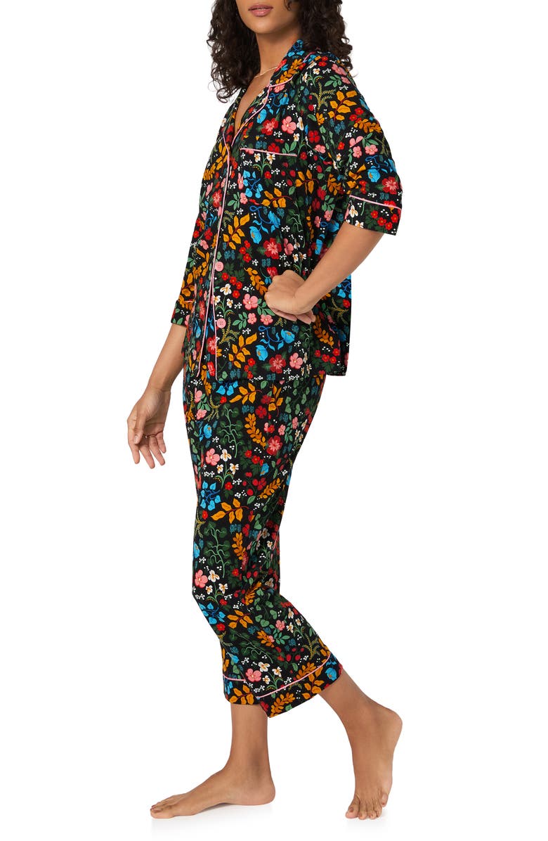 BedHead Pajamas Print Stretch Organic Cotton Crop Pajamas, Alternate, color, 