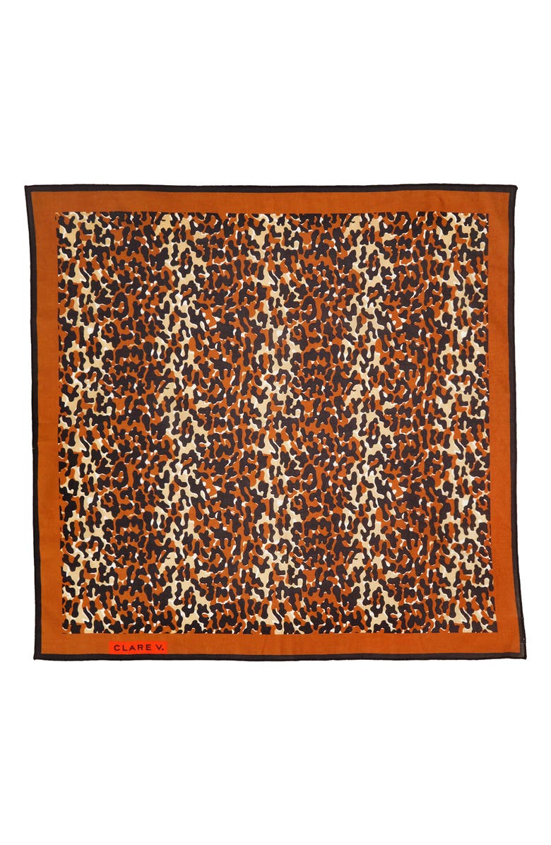 Clare V. Double Jag Bandana Scarf, Alternate, color, Caramel Multi