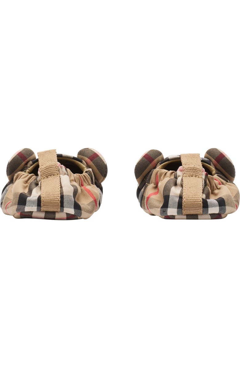 Burberry Thomas Bear Check Cotton Booties, Alternate, color, Sand Beige