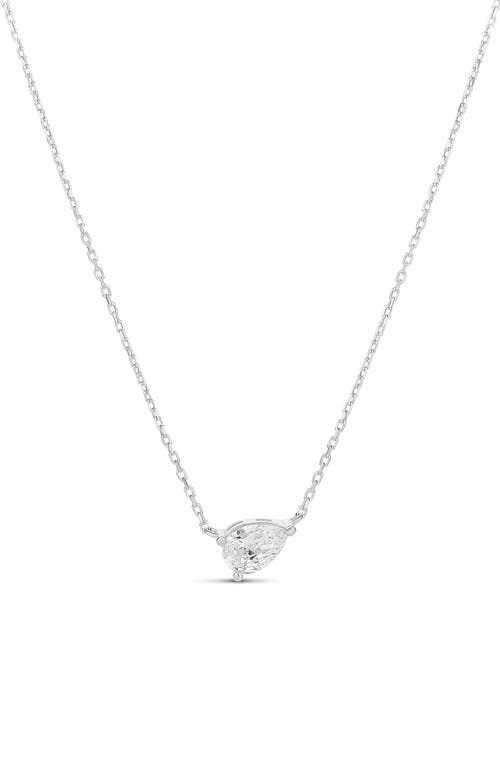 Shymi Side Pear Cubic Zirconia Pendant Necklace In Metallic