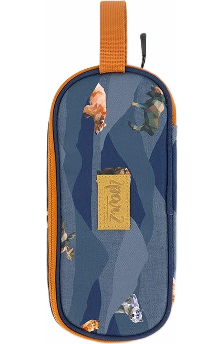 Deux par Deux Boy's Pencil Case Navy Printed Moutains Animals, Main, color,