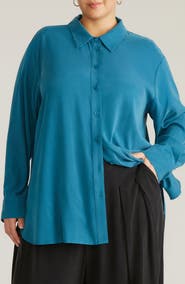 Universal Standard Cooling Oversize Button-Up Shirt