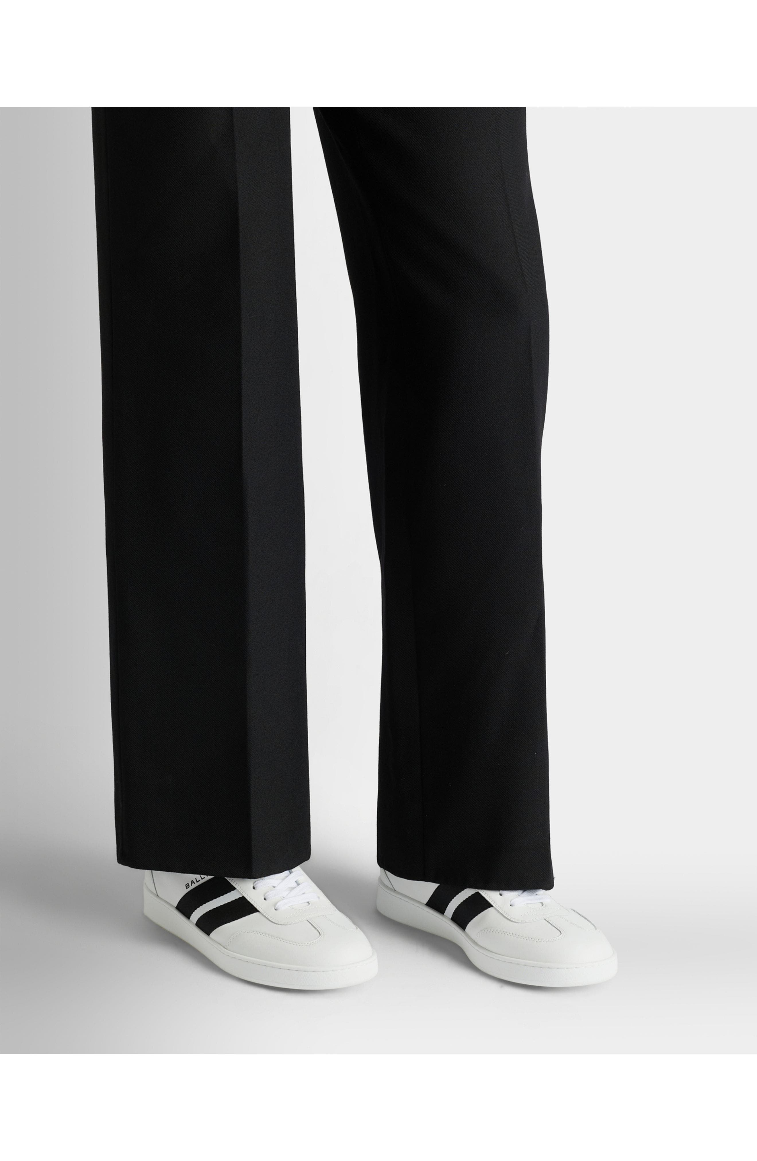 Bally Retro Crest Sneaker in Calf Leather, Alternate, color, White/Black