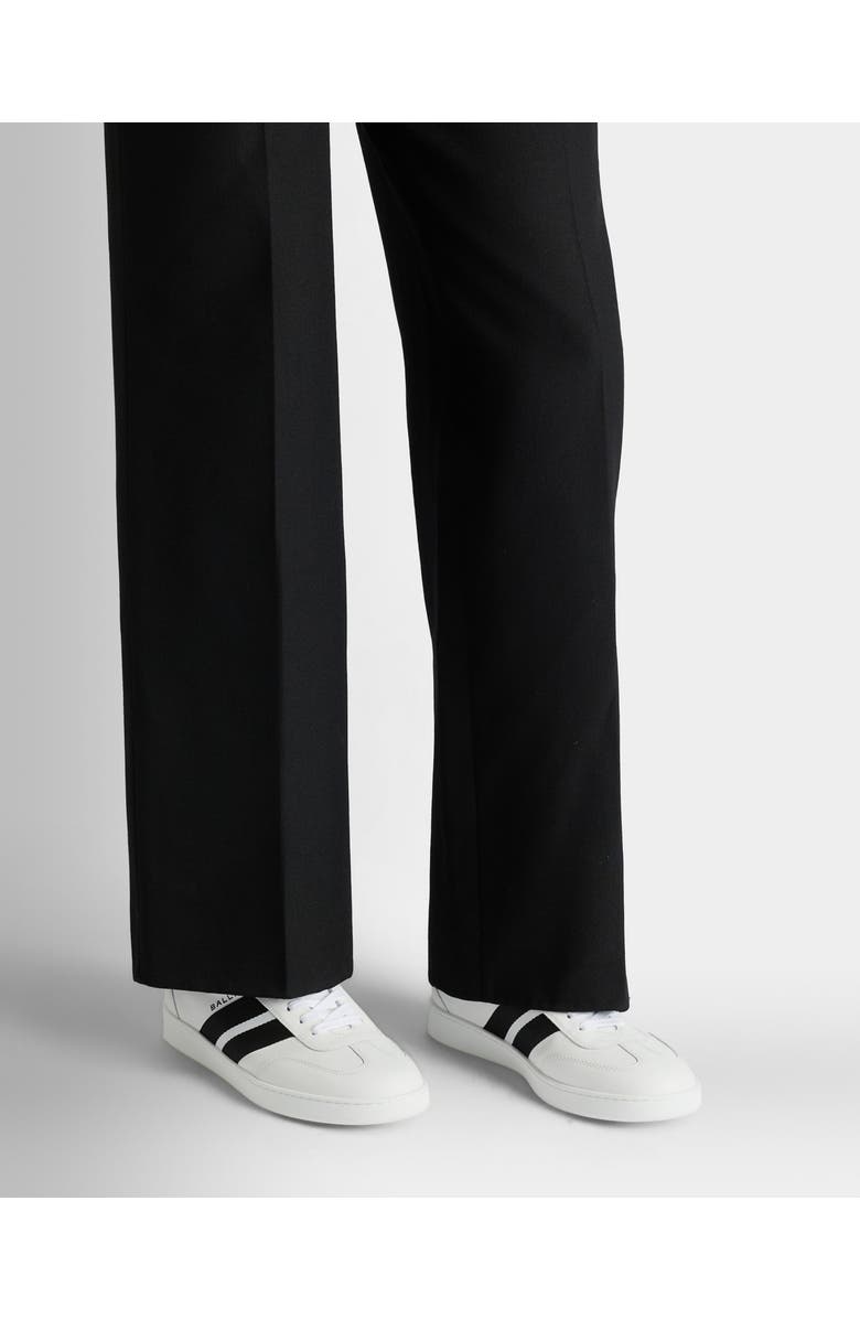 Bally Retro Crest Sneaker in Calf Leather, Alternate, color, White/Black