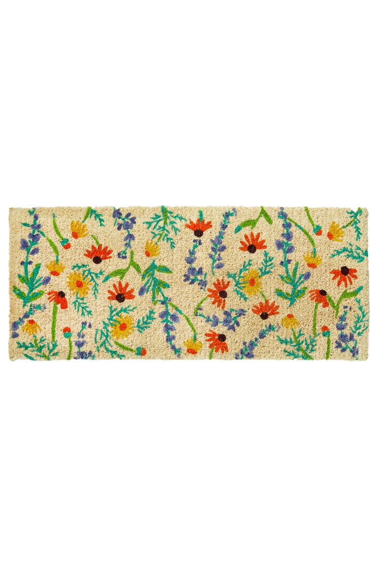 Field Flower Estate Coir Mat Multi Coir Everyday,Summer, Main, color, Beige
