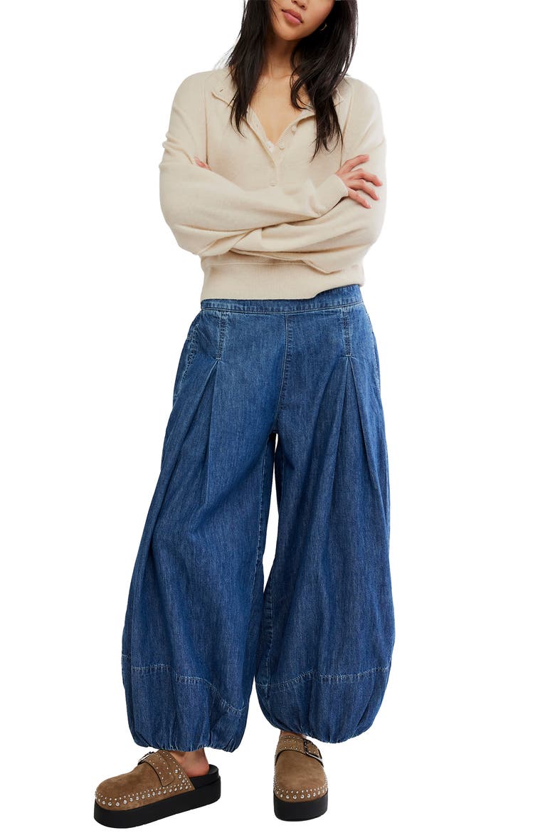 Moonflower Balloon Jeans, Alternate, color, BLUE DUSK
