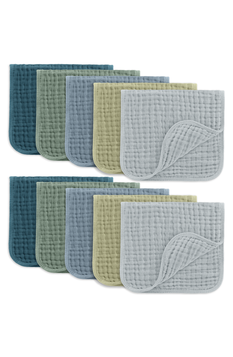 Muslin Burp Cloths - Pack of 10