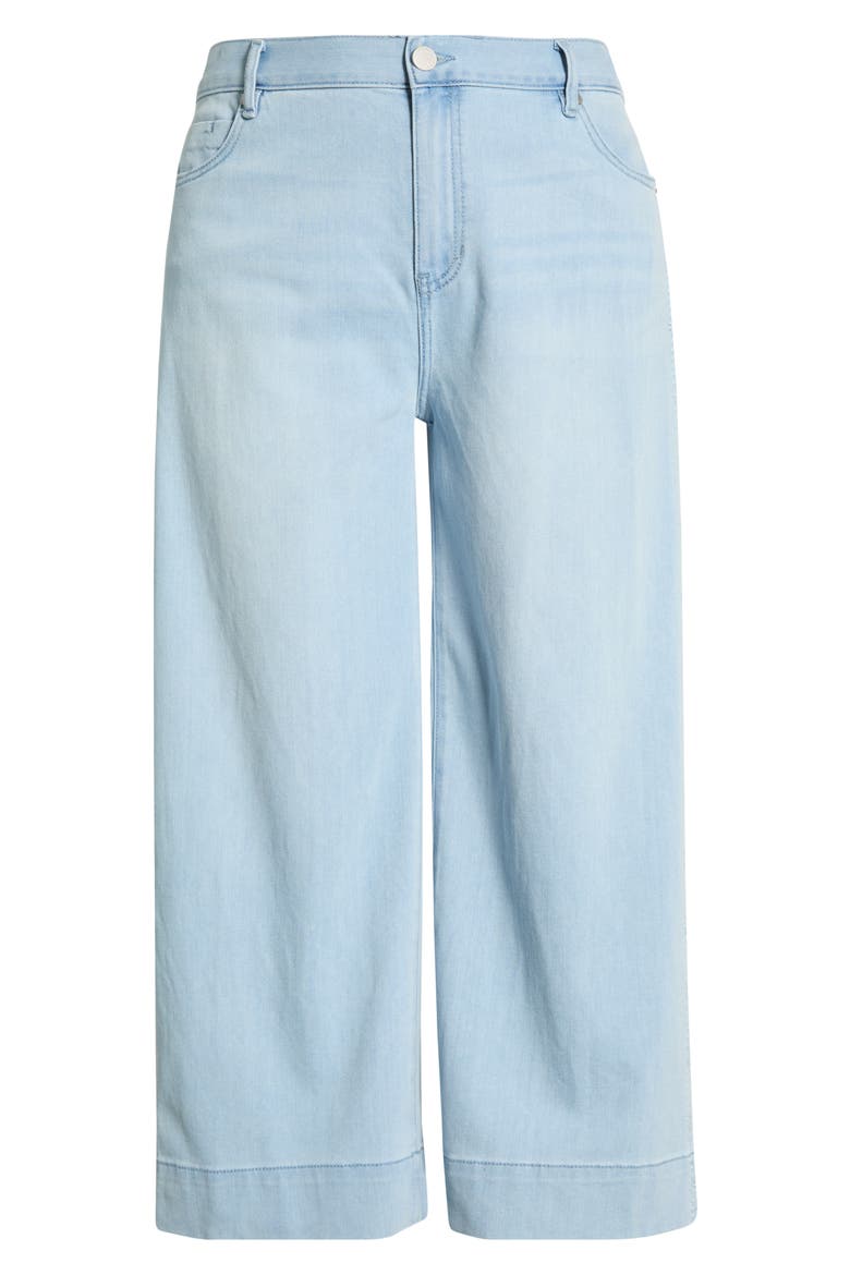 Stride Embroidered High Waist Crop Wide Leg Jeans, Alternate, color, MARINE FLOWERS