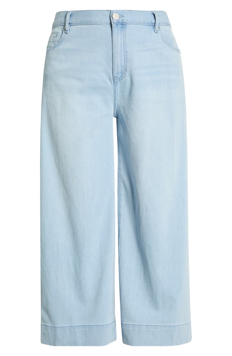 Liverpool Los Angeles Stride Embroidered High Waist Crop Wide Leg Jeans, Alternate, color, Marine Flowers