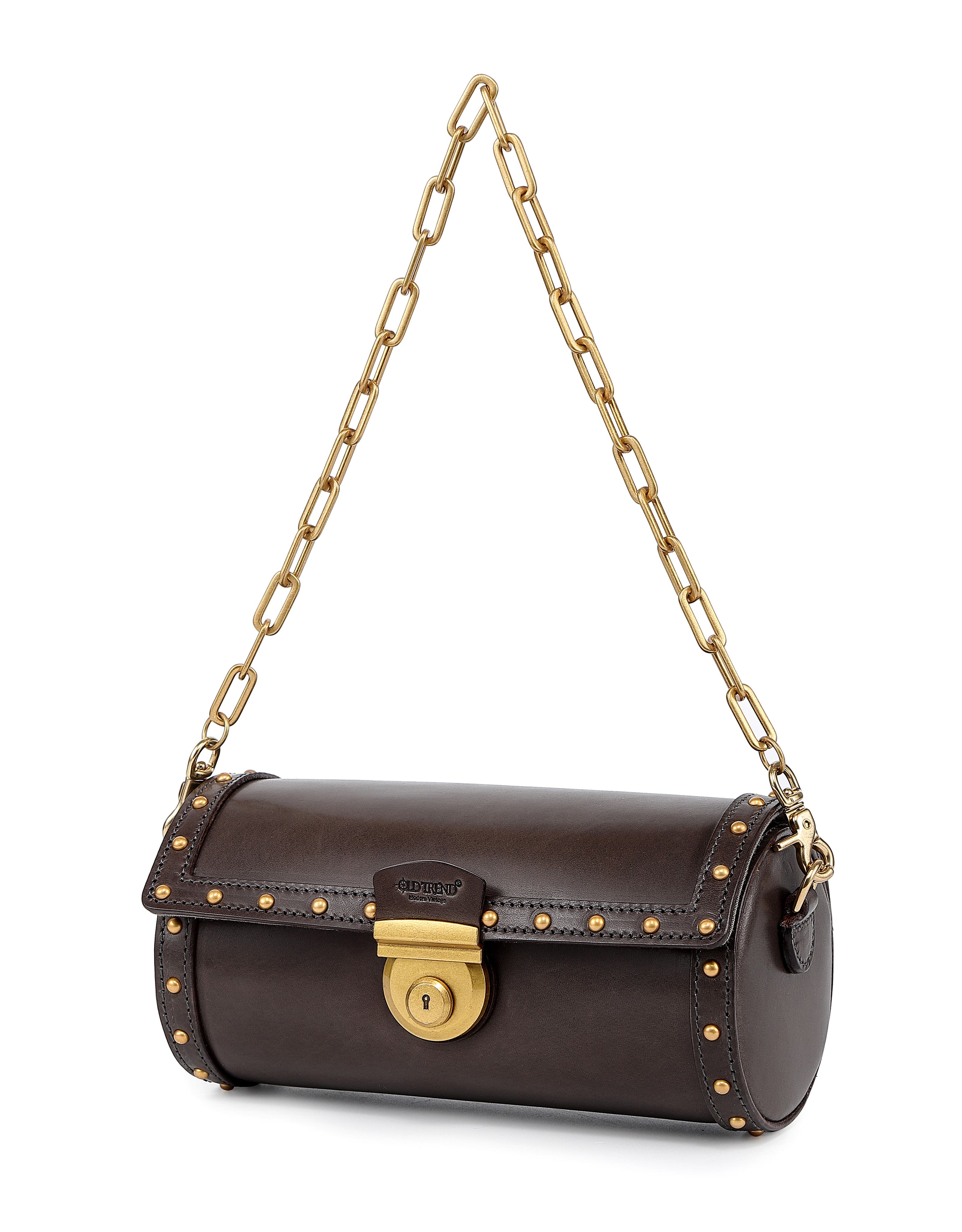 Oranda Genuine Leather Structured Barrel Bag, Alternate, color, Slate