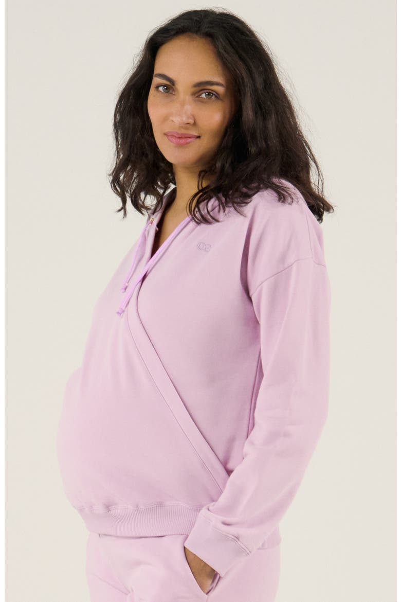 Maternity and Nursing Hoodie Coconut, Alternate, color, Lilac