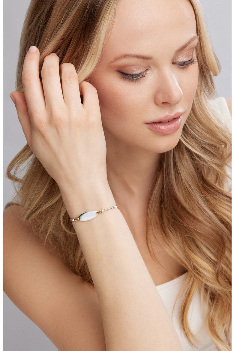 Beloved Oval Plate Bracelet, Alternate, color, SILVER