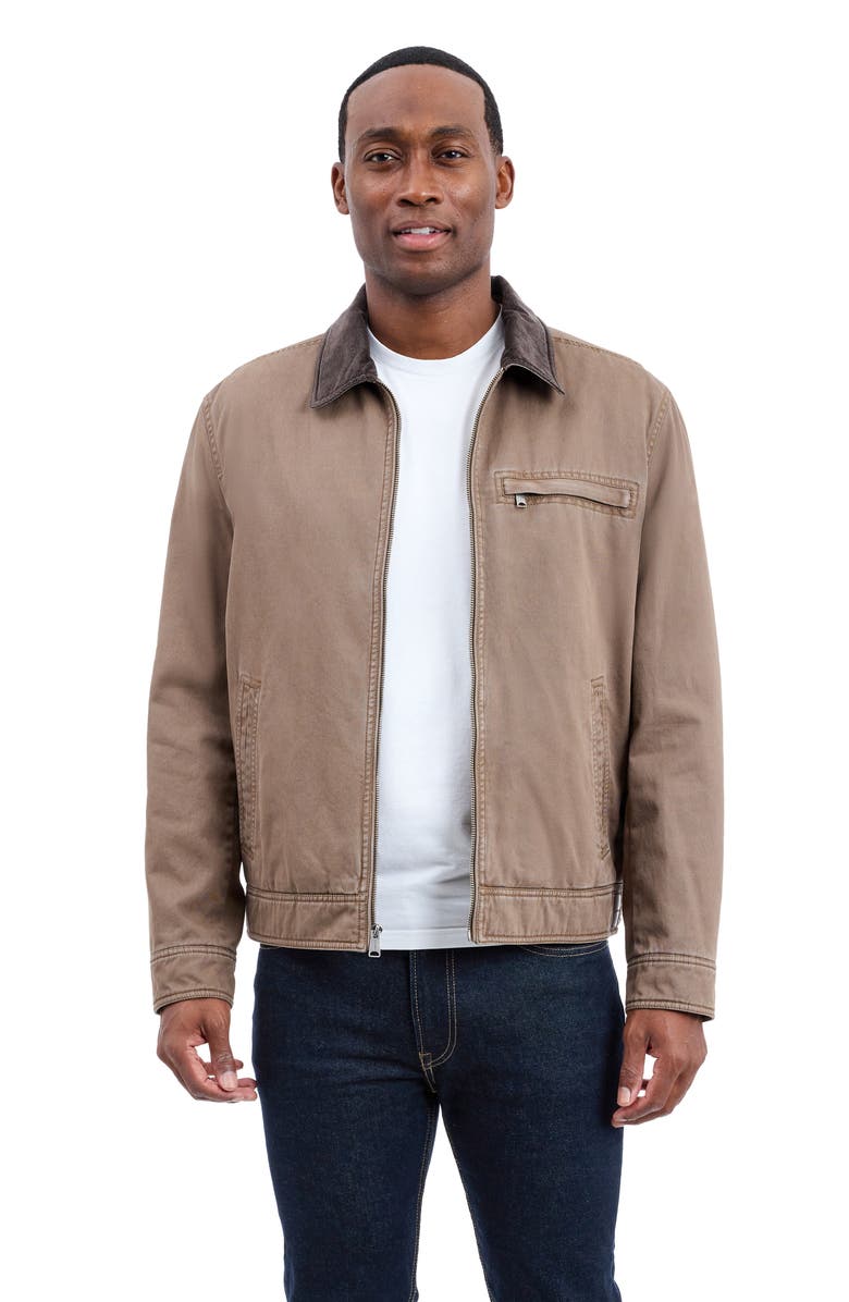 Lucky Brand Corduroy Collar Cotton Barn Jacket, Alternate, color, Mushroom