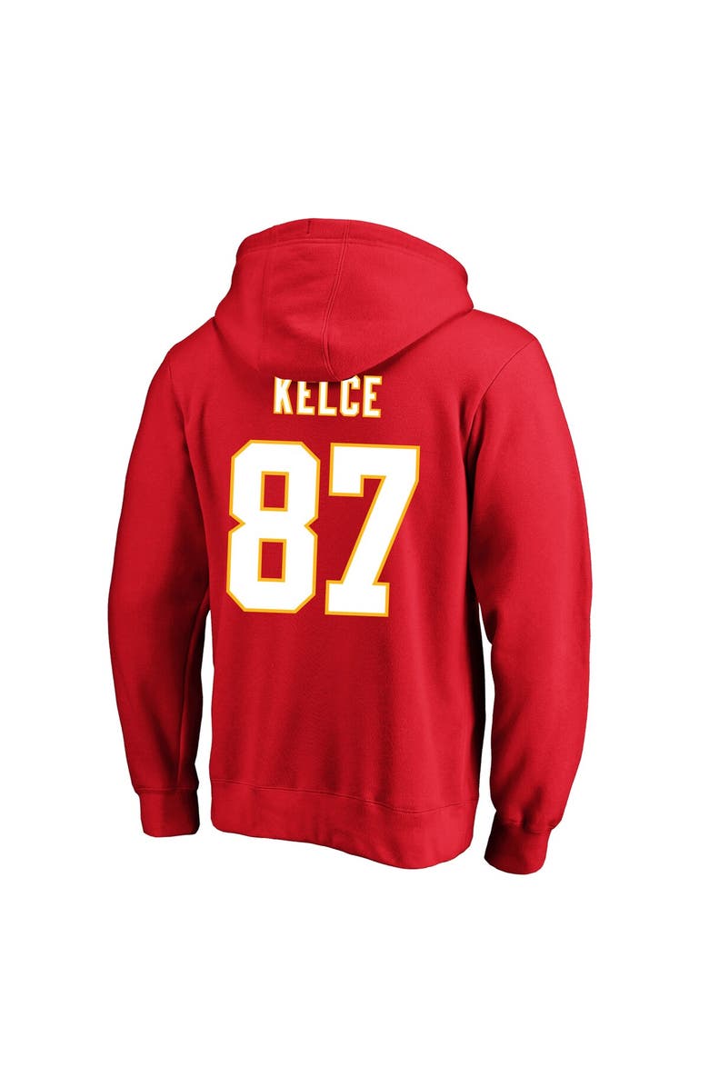 FANATICS Men's Fanatics Travis Kelce Red Kansas City Chiefs Big & Tall Name & Number Fleece Pullover Hoodie, Alternate, color, Red