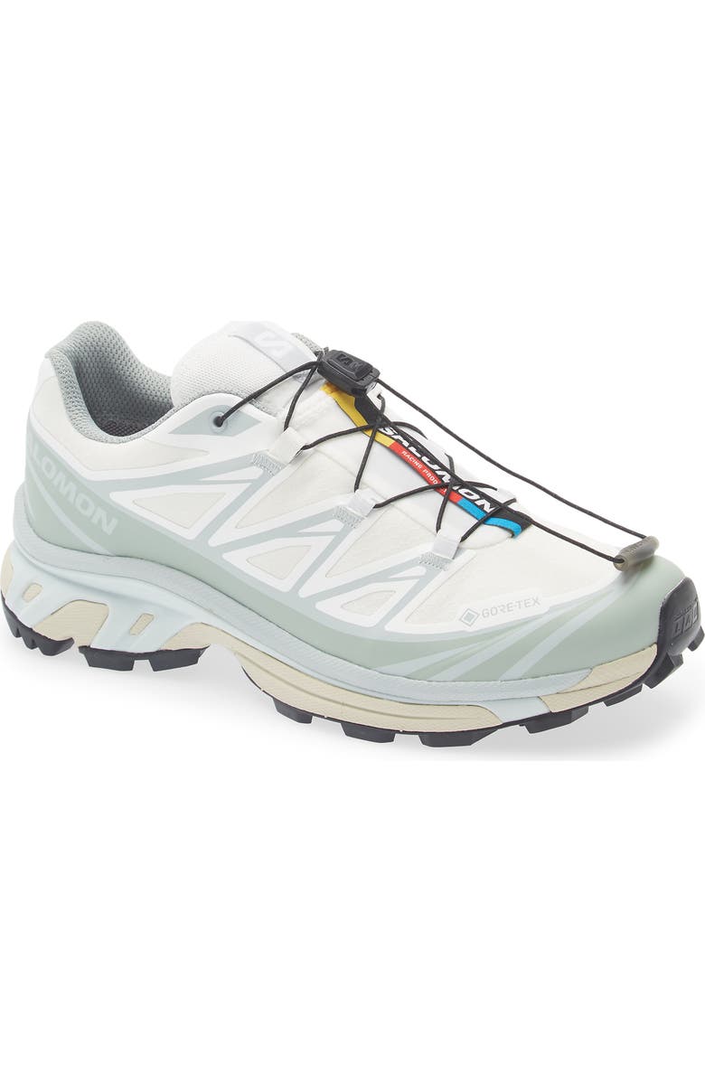 Salomon XT-6 Gore-Tex<sup>®</sup> Waterproof Sneaker, Main, color, White/ Green Milieu
