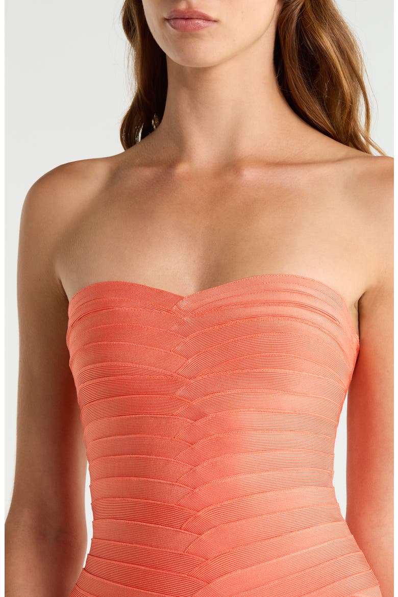 The Sweetheart Strapless Bandage Minidress, Alternate, color, CORAL