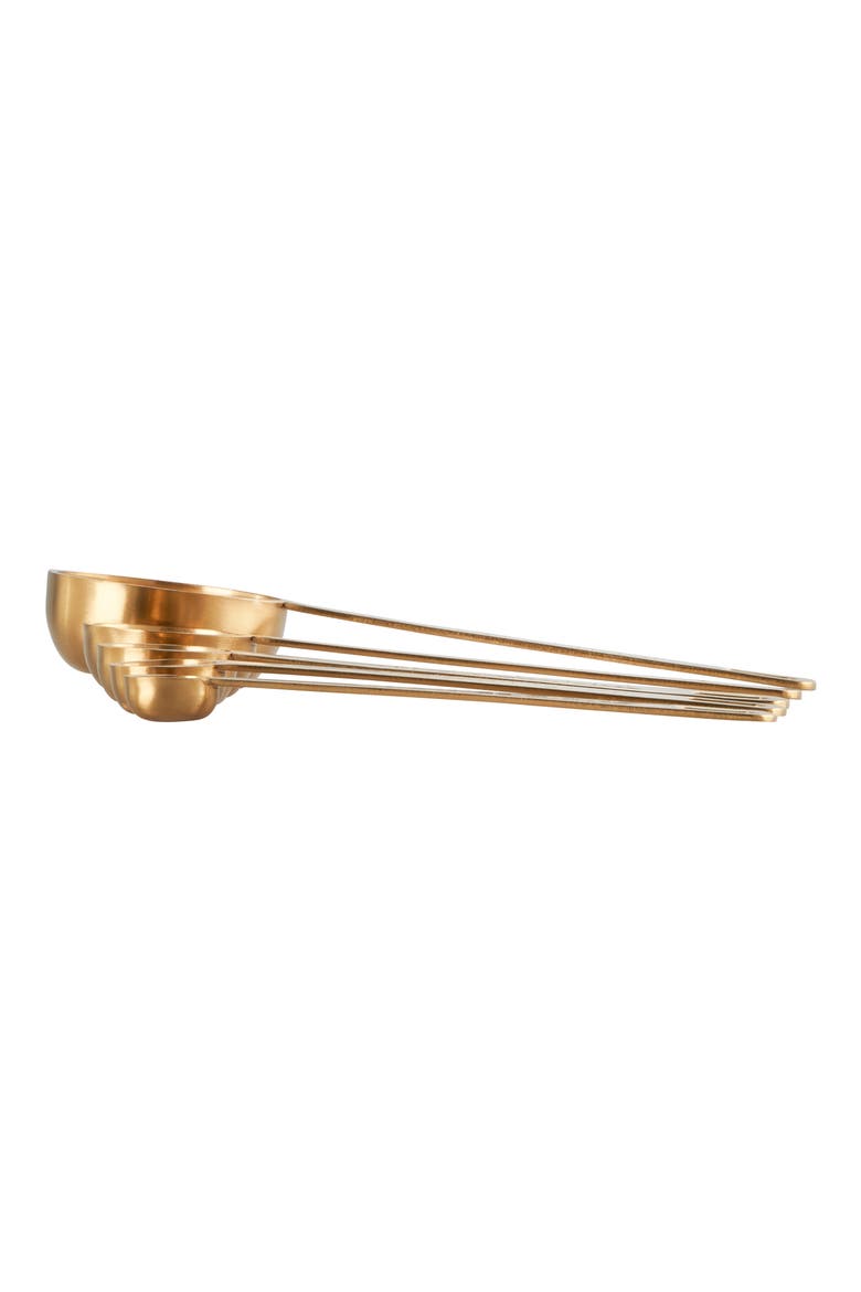 Set of 5 Measuring Spoons, Alternate, color, GOLD
