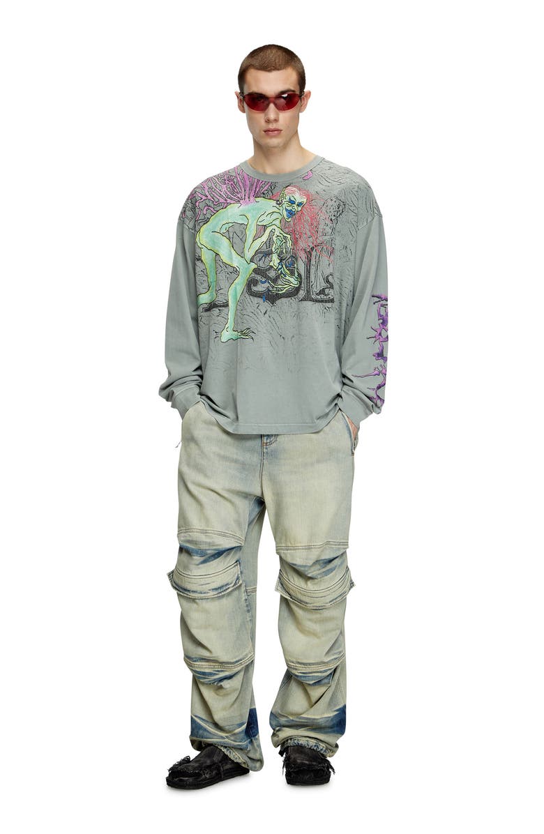 DIESEL<sup>®</sup> Relaxed Fit Cotton Graphic T-Shirt, Alternate, color, 