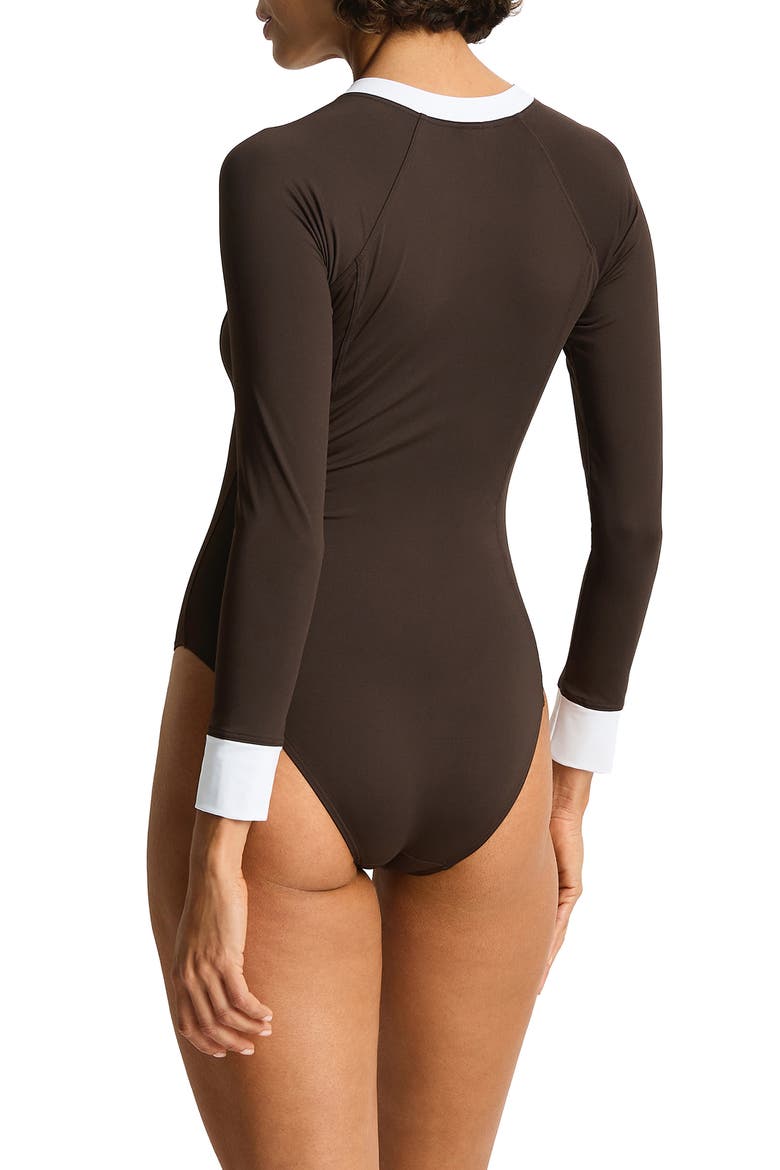De Luxe Long Sleeve Surf Suit, Alternate, color, ESPRESSO
