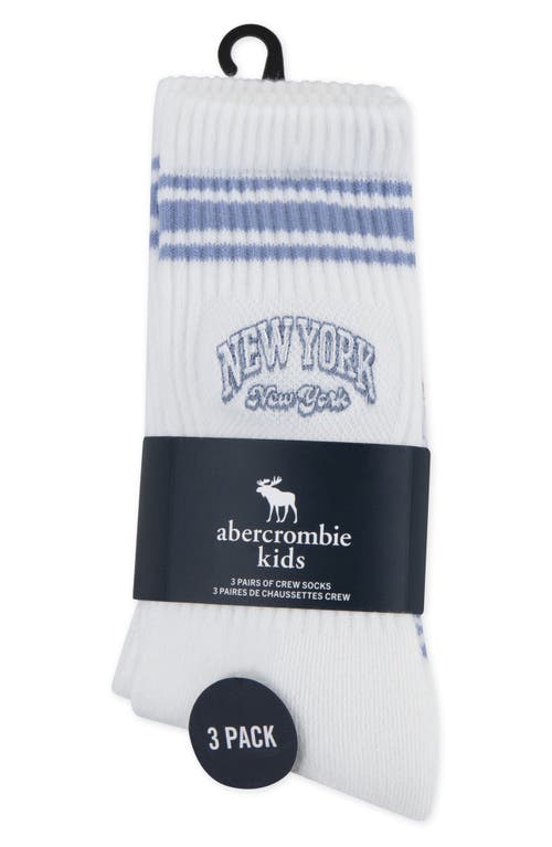 Abercrombie Kids Kids' Assorted 3-pack Crew Socks In White