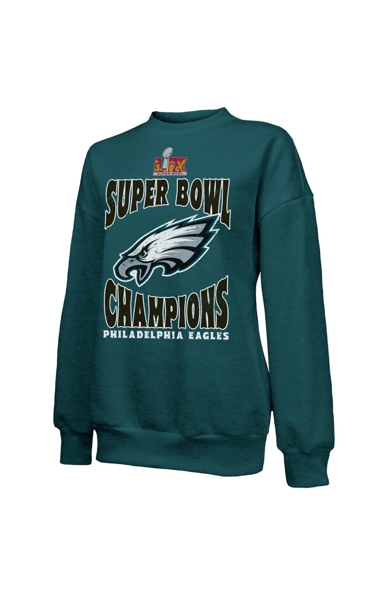 Majestic Threads Women's Majestic Threads  Midnight Green Philadelphia Eagles Super Bowl LIX Champions Choke Up Tri-Blend Pullover Sweatshirt, Alternate, color, 
